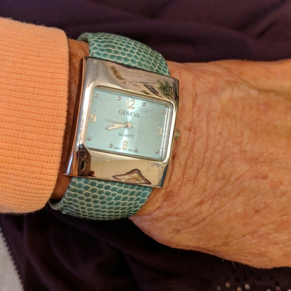 Turquoise and silver watch